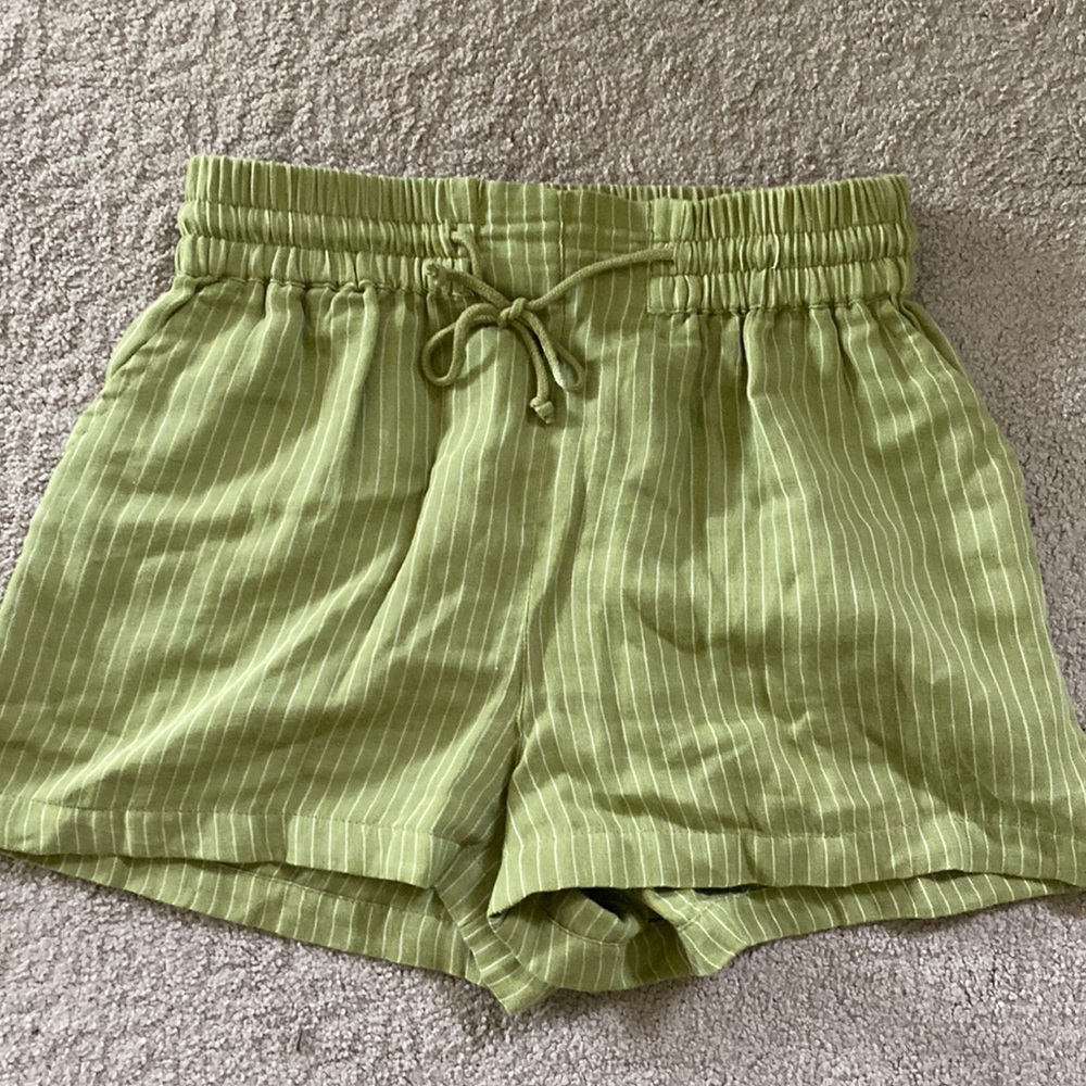 Women’s Billabong Green Striped Shorts, XS
